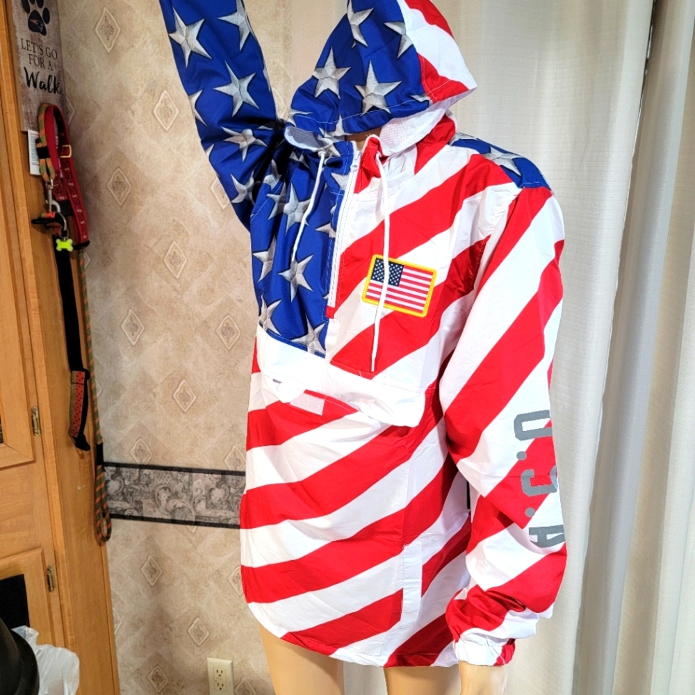 Patriotic Red, White, and Blue Men's Jacket